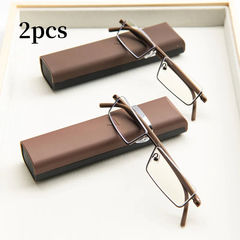 2Pcs Suit Anti-blue Light Reading Glasses Ultralight TR90 Sport Presbyopia Eyeglasses Women Men Far Sight Eyewaer With Case +1.2 Viralgem Store
