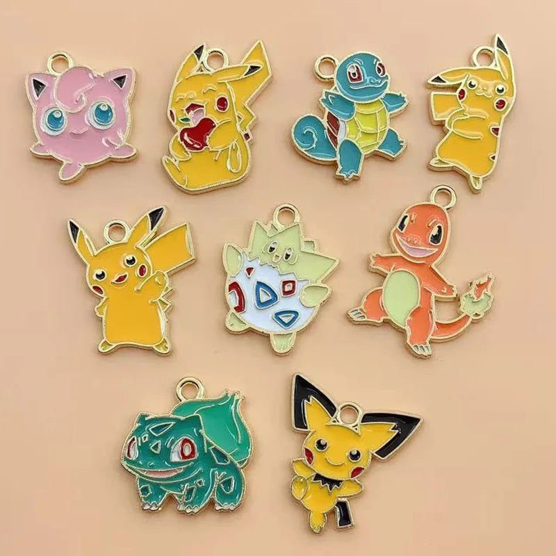 10pcs Cartoon Anime Character Enamel Charms Earring Pendant for Making DIY Keychain Necklace Drip Oil Metal Jewelry Accessories