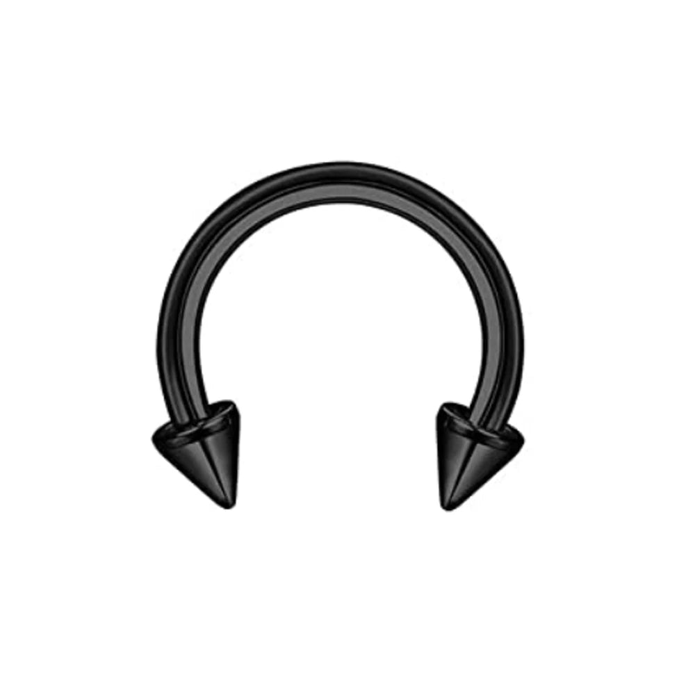 1Pcs Spike Septum Rings 16G Surgical Steel Piercing Jewelry Vertical Snake Bite Jewelry Lip Rings for Women Men 8mm/10mm Viralgem Store