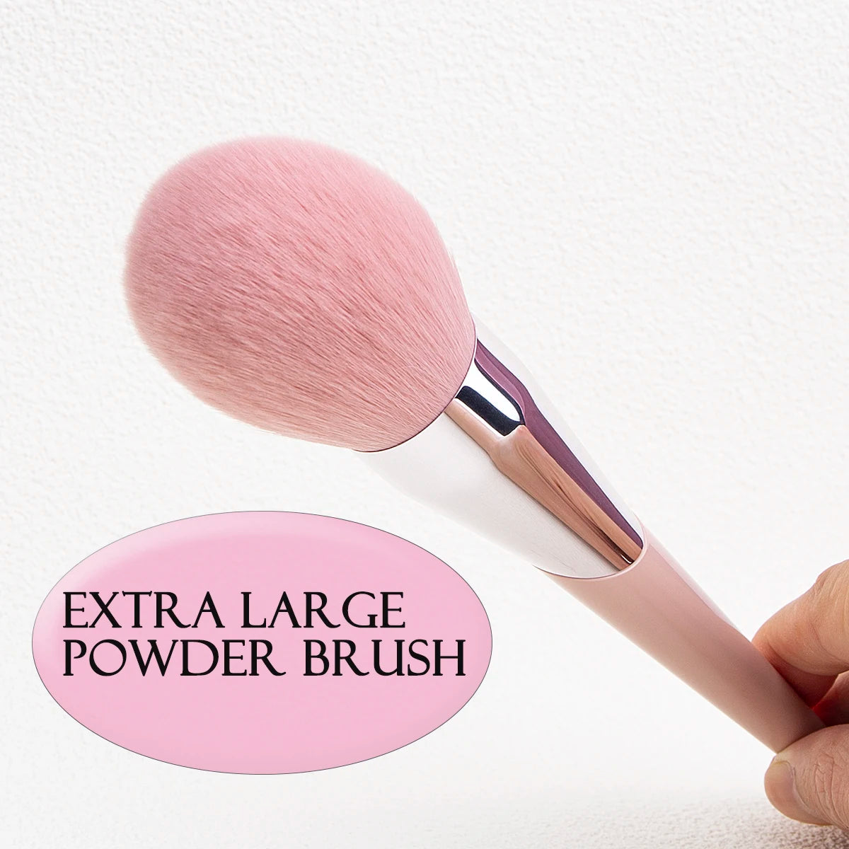 100# Large Powder Make Up Brush Big Powder Bronzer Brush Fluffy Pink Synthetic Hair Face Contour Bronzer Powder Makeup Tool Viralgem Store