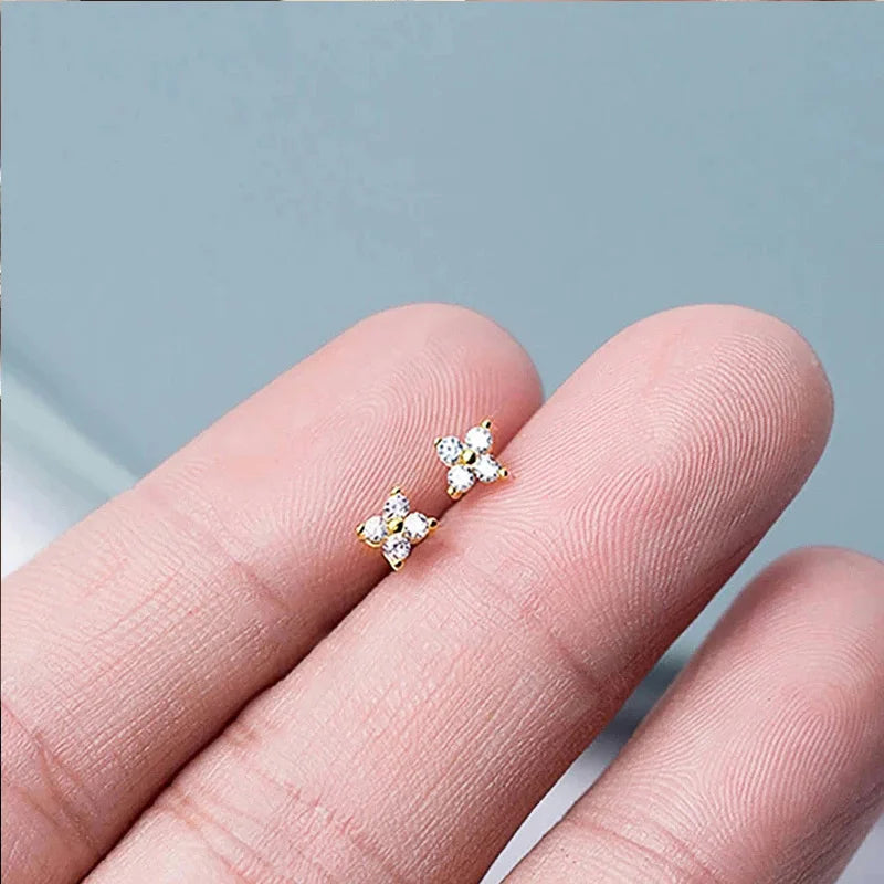 925 Silver Plated Cz Four-leaf Flower Bracelet for Women Girl Cute Dainty Adjustable Link Chain Bracelet Trend 18k Gold Jewelry