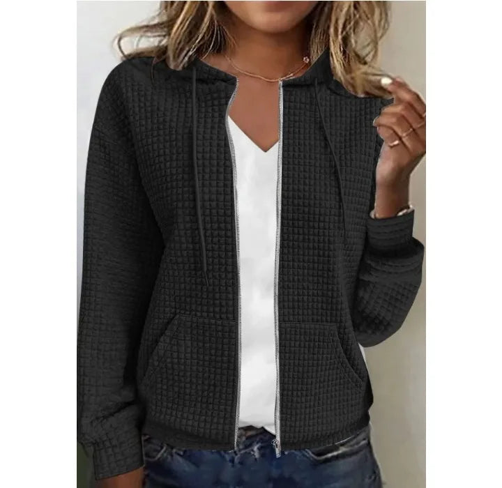 Women Hoodid 2023 Jacket Y2k Zipper Hooded Cardigan Tops Fashion Casual Long Sleeve Sweatshirt Coat Autumn Winter New Outer Wear