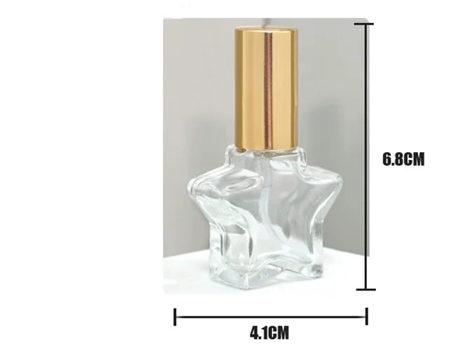 10/30/50pcs 8ml Star Shape Glass Perfume Bottle With Atomizer Empty Spray Cosmetic Liquid Mini Refillable Bottles