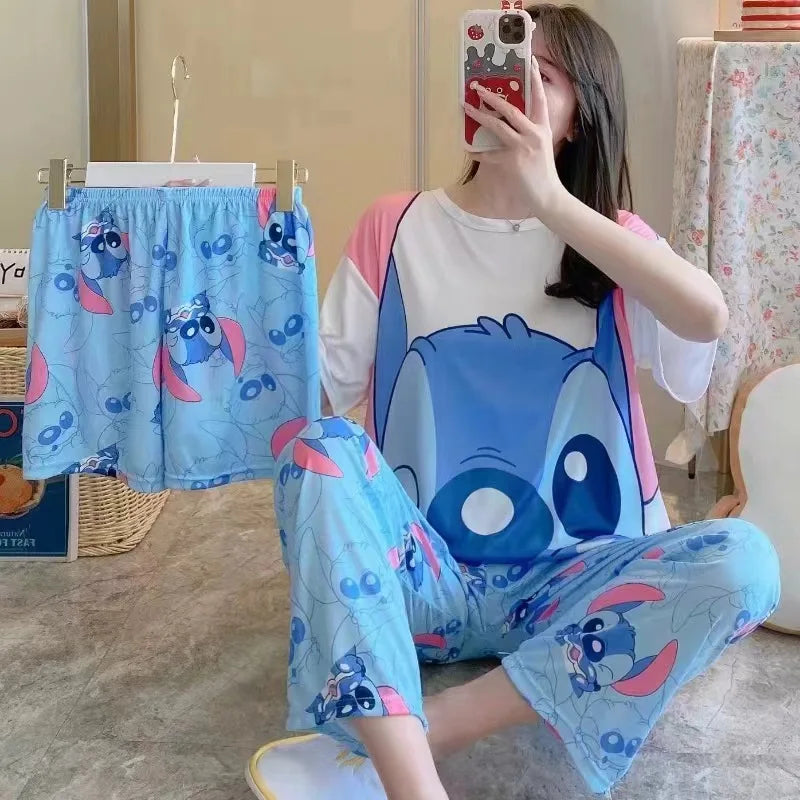 Women's New Three-piece Pajamas Homewear Set of Sweet Pajamas Cartoon Leisure Women's Homewear Pajamas Set Viralgem Store