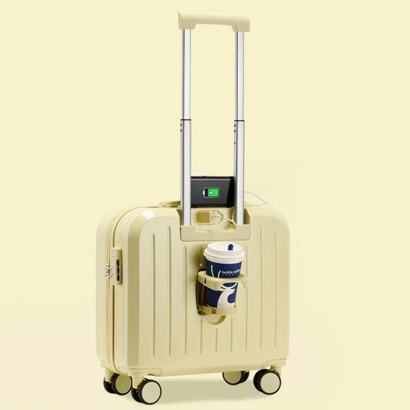 18/20 Inch Suitcase Boarding Multifunctional Travel Suitcase Student Password Trolley Case Rolling Luggage Bag with Cup Holder Viralgem Store