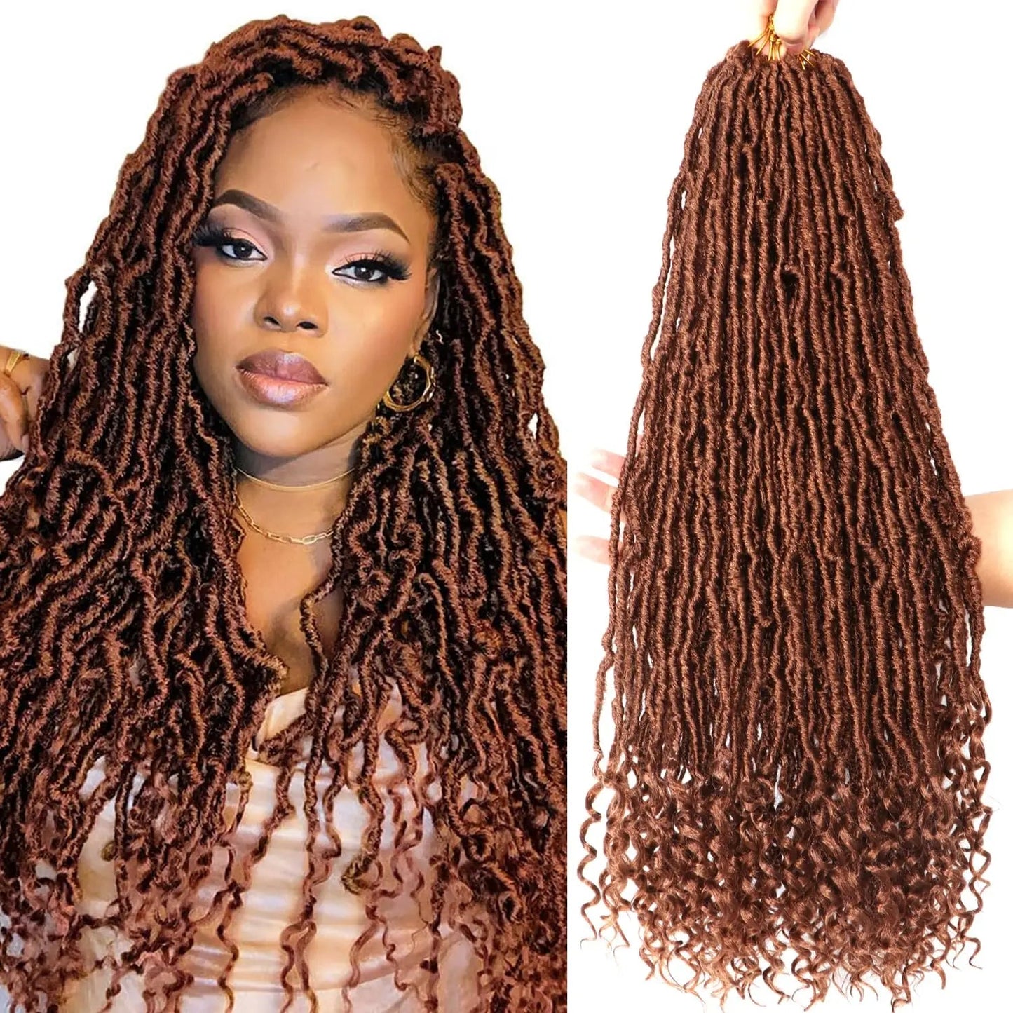 1/3/8 Packs Faux Locs Crochet Hair Curly Ends 14-30 Inch Soft Locs Crochet Dreads Boho Braids Crochet Faux Locs Synthetic Hair Viralgem Store