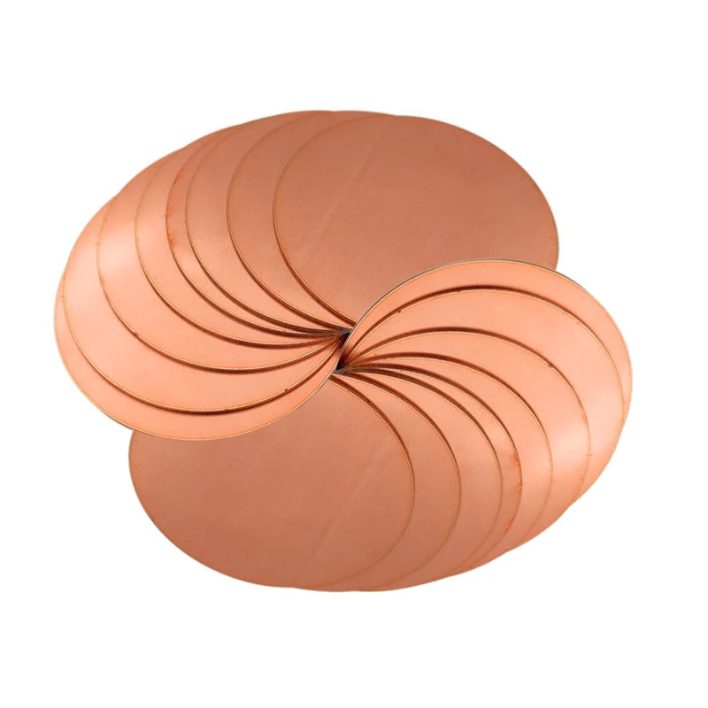 1/2pc T2 Copper Disc Diameter 30mm 50mm 60mm 80mm Pure Copper Round Plate Circular Sheet Thickness 0.5mm 0.8mm 1mm 1.5mm 2mm 3mm