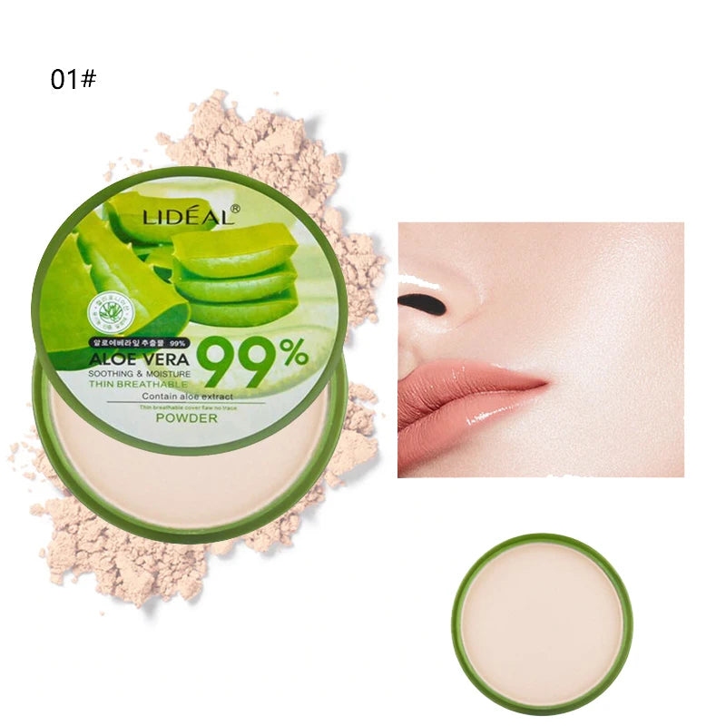 99% Aloe Vera Softening Powder Waterproof Moisturizing Concealer Foundation Fixed Make Up Oil Control Facial Makeup Cosmetics