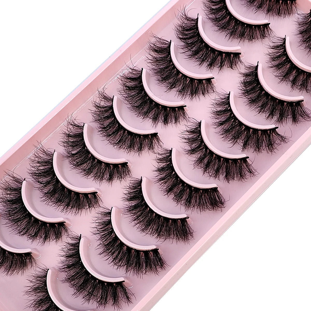 10 Pairs Faux Mink Eyelashes Handmade False Eyelashes Natural Nude Makeup Simulation Cross Messy Eye 3D Curly Eyelashes Freshlook Styles