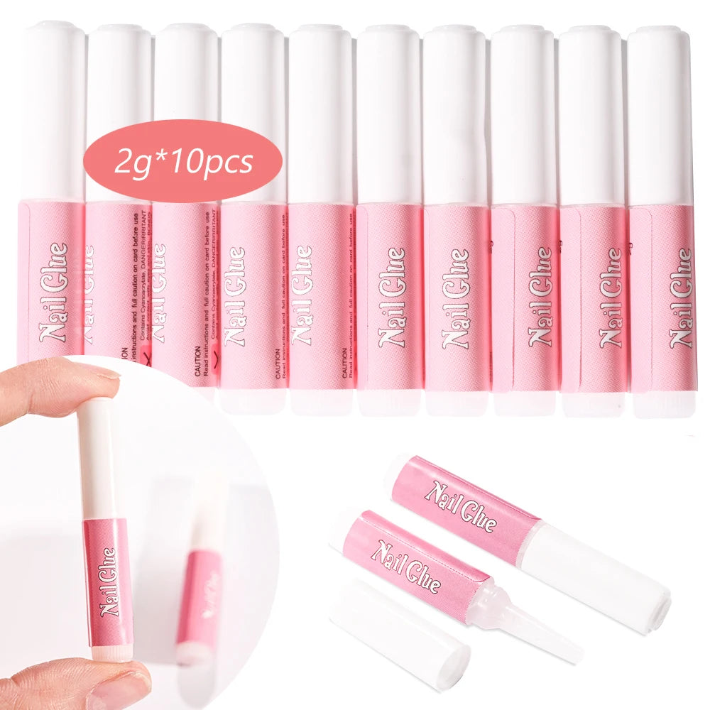 5pcs*3g Strong Adhesive Nail Glue -Fast Drying Nail Bond Glue for Acrylic False Nail Tips Gem Rhinestone Jewelry Sticky Glue Gel Viralgem Store