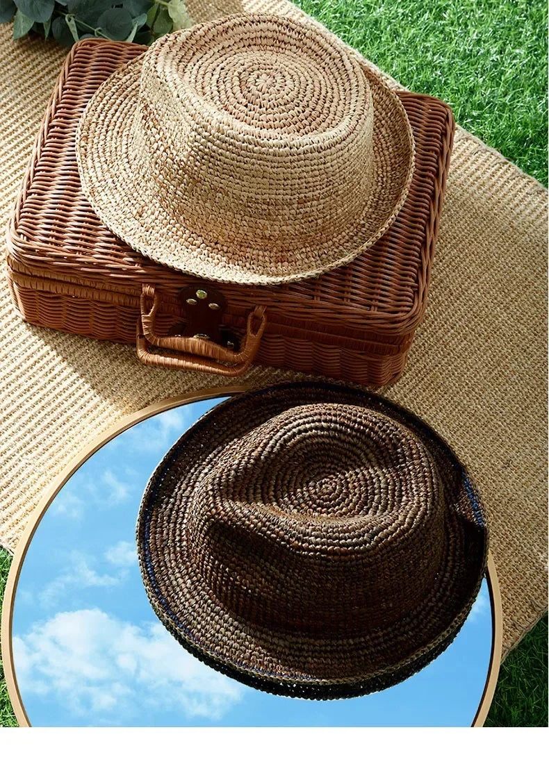 XL Large Size 61cm Panama Straw Hat for Woman and Man Foldable Straw Woven Sun Hat UPF 50+ Uv Sun Protection Shading Summer Hat