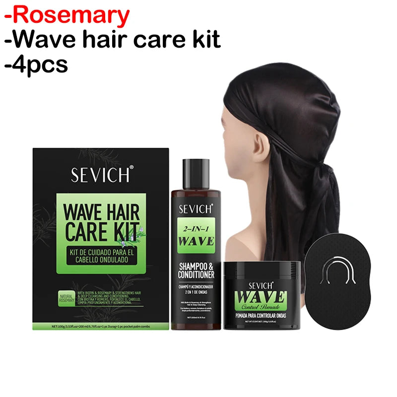Wave Control Pomade Kit 360 Deep Wave Hair Gel Prevent hair breakage shampoo Sport Wavy Curly Hair Control Gel With Cap Kit Viralgem Store