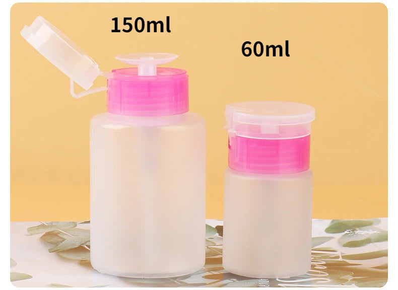 60/150/ml Nail Refillable Bottles Empty Press Pump Dispenser Nail Art Polish Remover Cleaner Makeup Bottle Manicure Tool