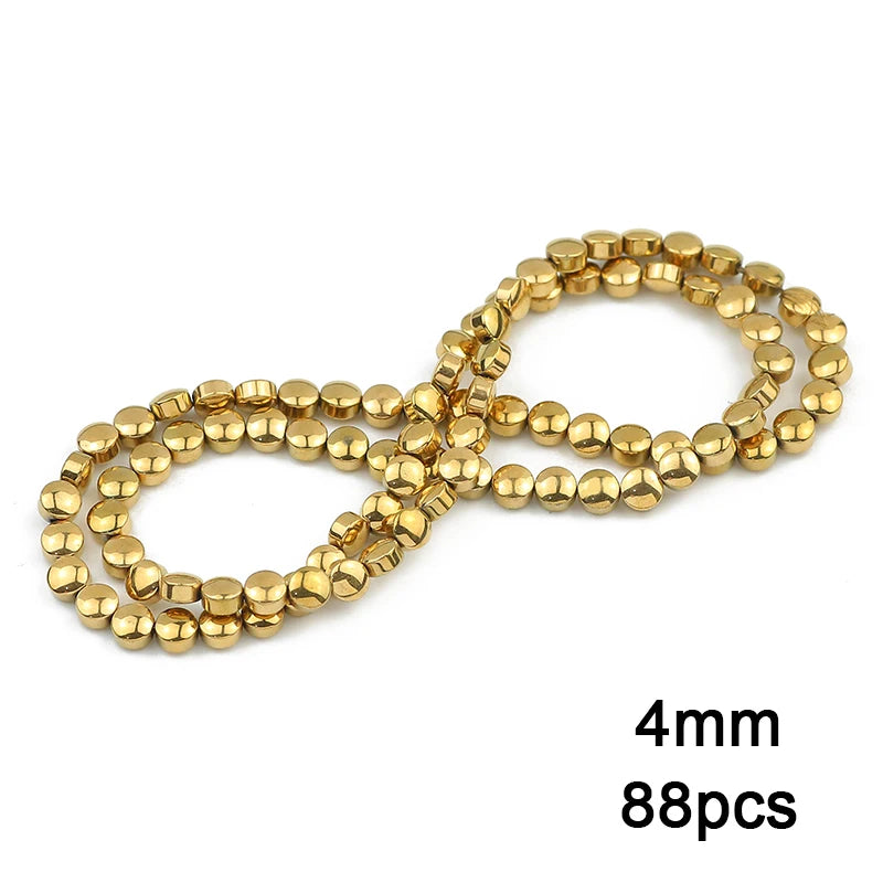 3A+ Retention Color Various Shapes Star Heart Hematite Natural Stone Plated Loose Gold Beads For Jewelry Making Diy Bracelets