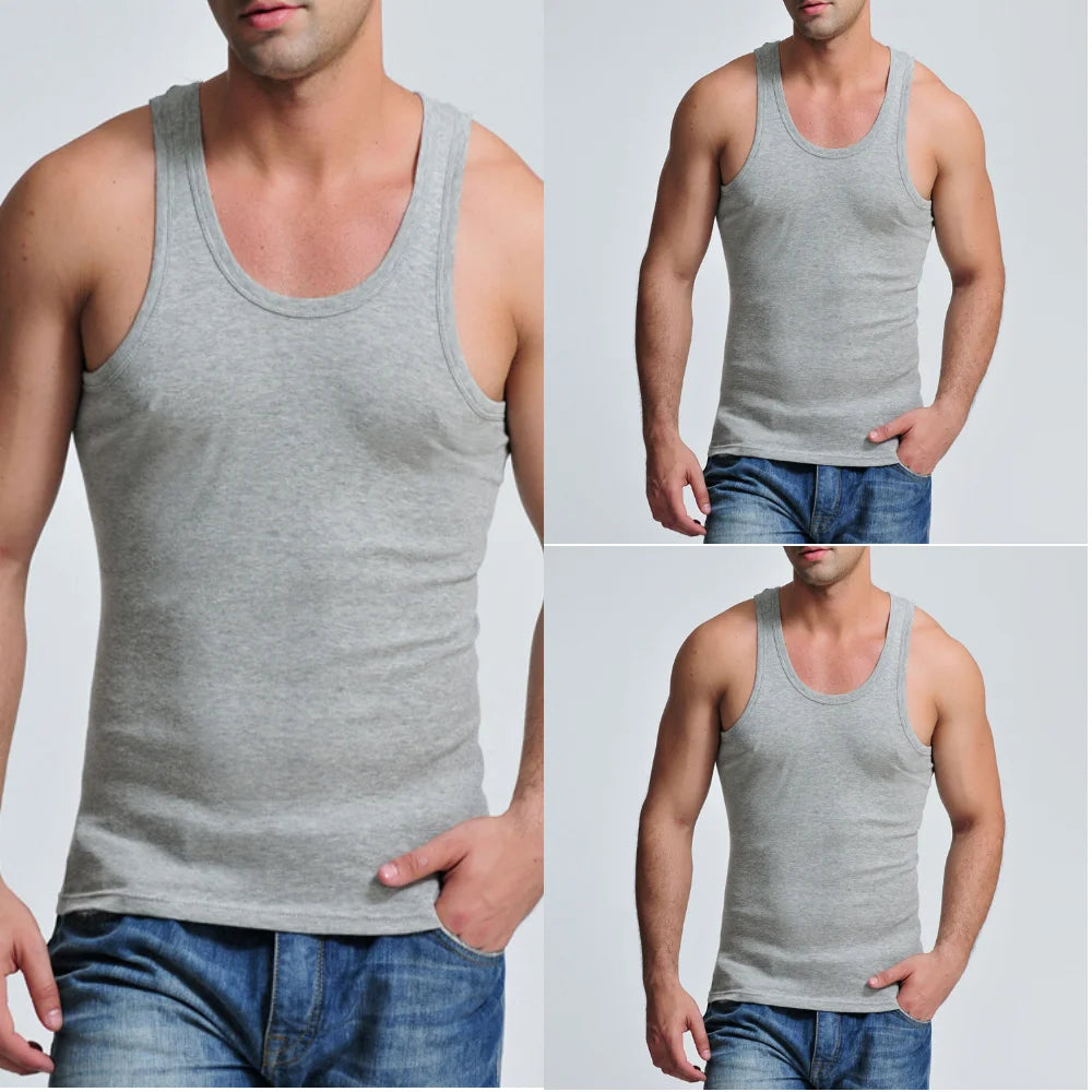 3Pcs Tank Top Casual Men Bodybuilding Clothing Fitness Mens Sleeveless Gyms Vests Cotton Singlets Muscle Tops Plus Size XXXL 4XL