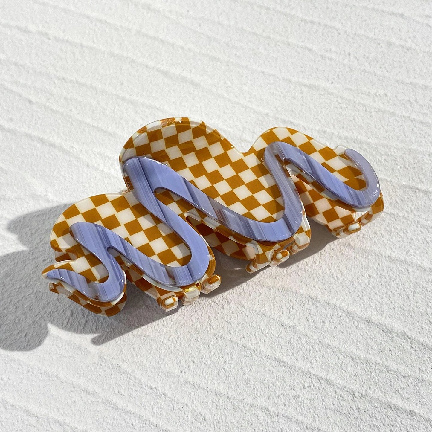 Acetate Lattice Checkerboard Irregular Geometric Big Hair Clip Claw For Women Korean Wave Barrettes Hairpin Hair Accessories Viralgem Store