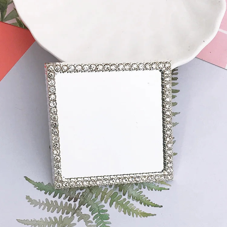 2pcs Round Mini Cute Love Heart Make Up Mirror For Mobile Phone Accessories Self-Adhesive Sticker DIY Phone Decoration Crafts Viralgem Store