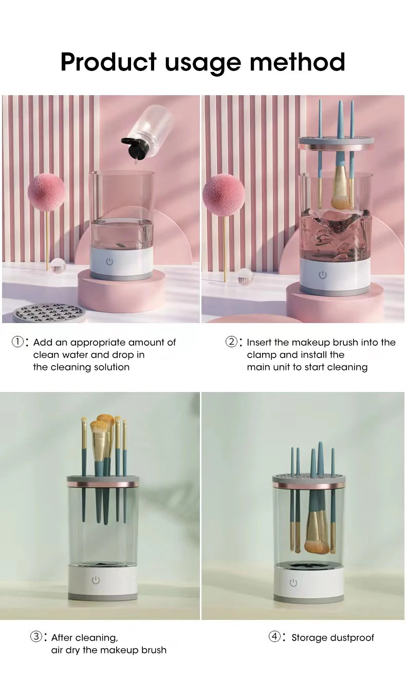 USB Electric Makeup Brush Cleaner Portable 3 In 1 Makeup Brushes Drying Rack Lazy Cleaning Brush Washer Quick Dry Tool New Viralgem Store