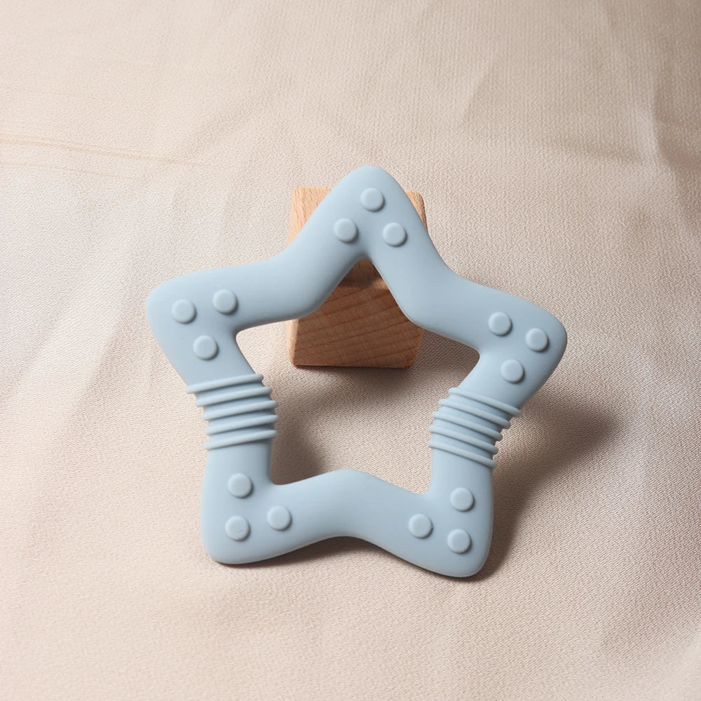 2024 new star silicone teether Food Grade heart baby Teething toy