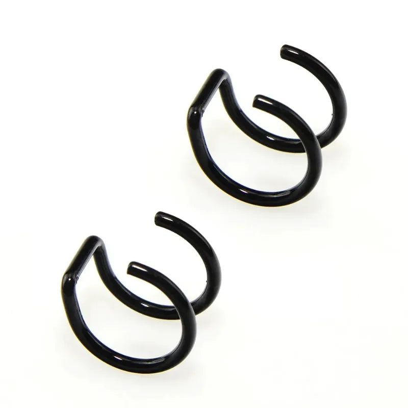 2Pcs 316L Stainless Steel Fake Ear Piercing Jewelry, Clip on Ear Cuffs Fake Lip Ring Non Piercing Labret Rings for Women Men Viralgem Store
