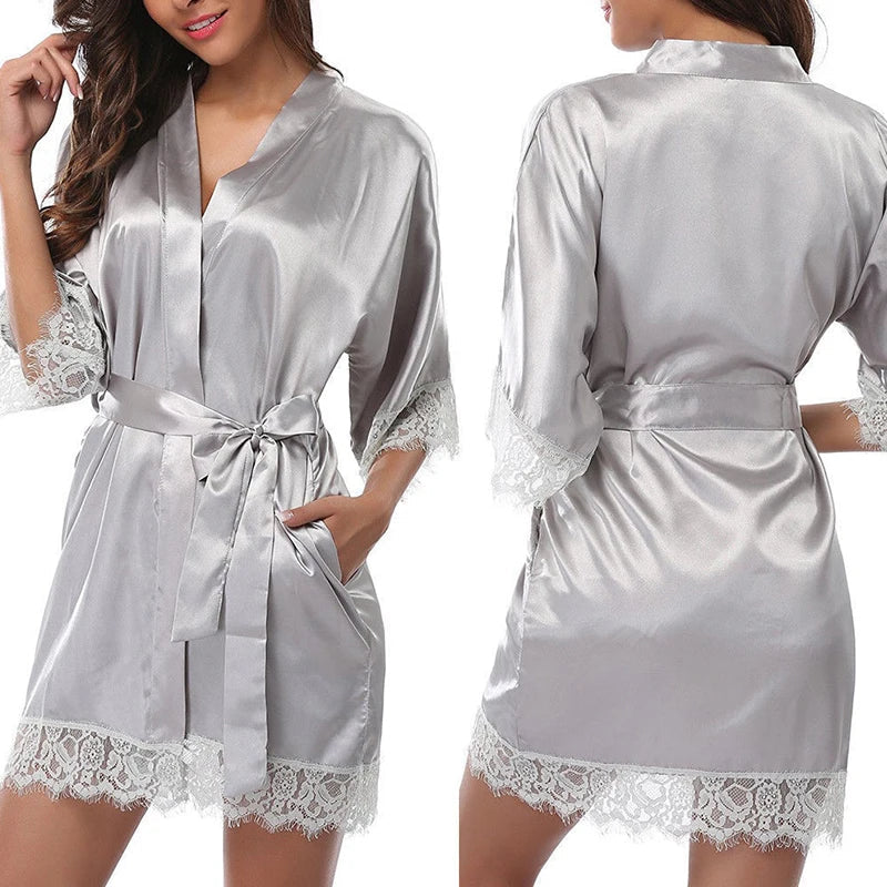 1 Piece Women's Underwear Glossy Robe Pajamas Ice Silk plus Size Nightgown Homewear Fashion Trend Viralgem Store
