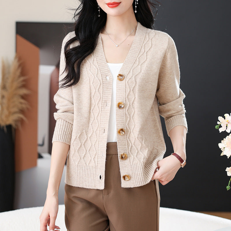 Spring And Autumn Outer Wear Cropped Sweater Coat Women Viralgem Store