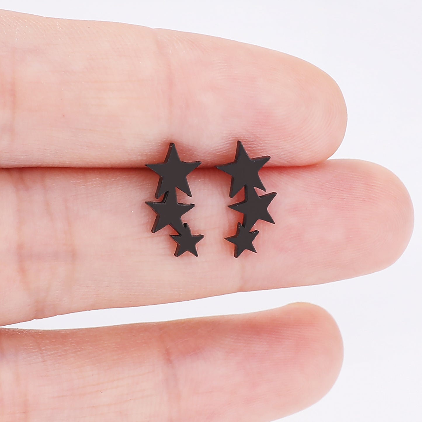 Stainless Steel Ornament Five-pointed Star Shape Stud Earrings