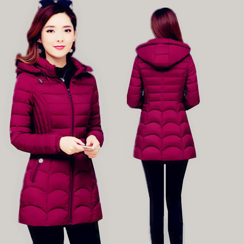 Women's Mid-length Simple Slim-fit Figure Flattering Mid-length Cotton-padded Coat Viralgem Store