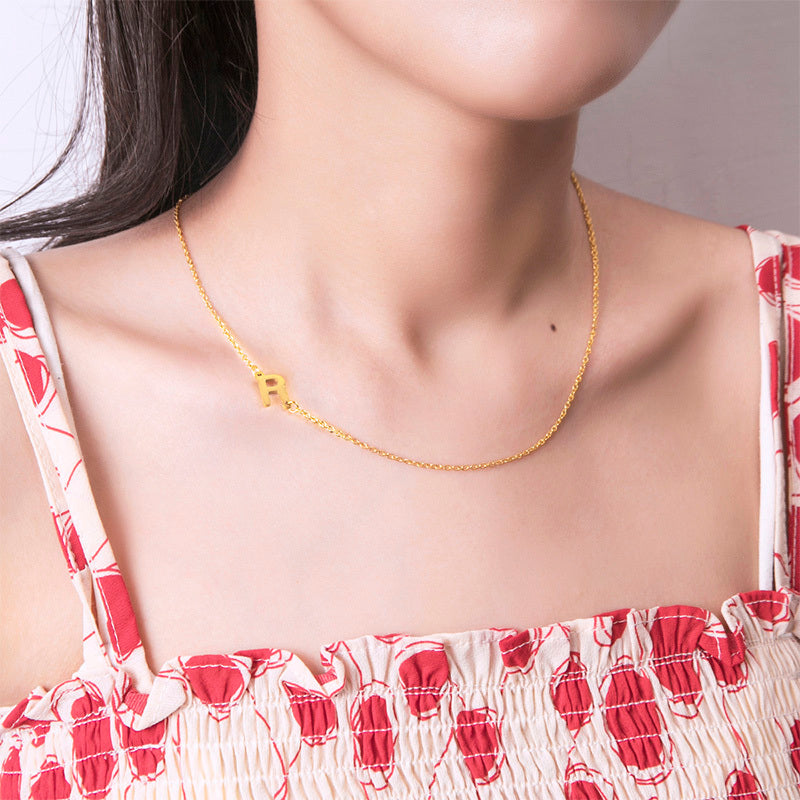 26 English Initials Letter Clavicle Chain Necklace Choker