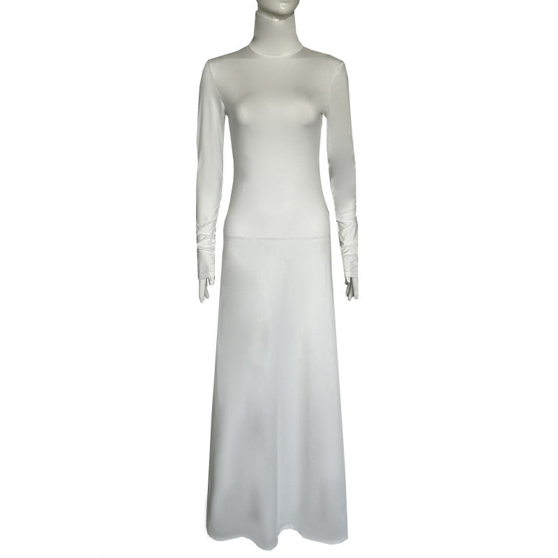 Women's Casual Slim-fit Turtleneck Long Sleeve Wide Swing Dress Viralgem Store