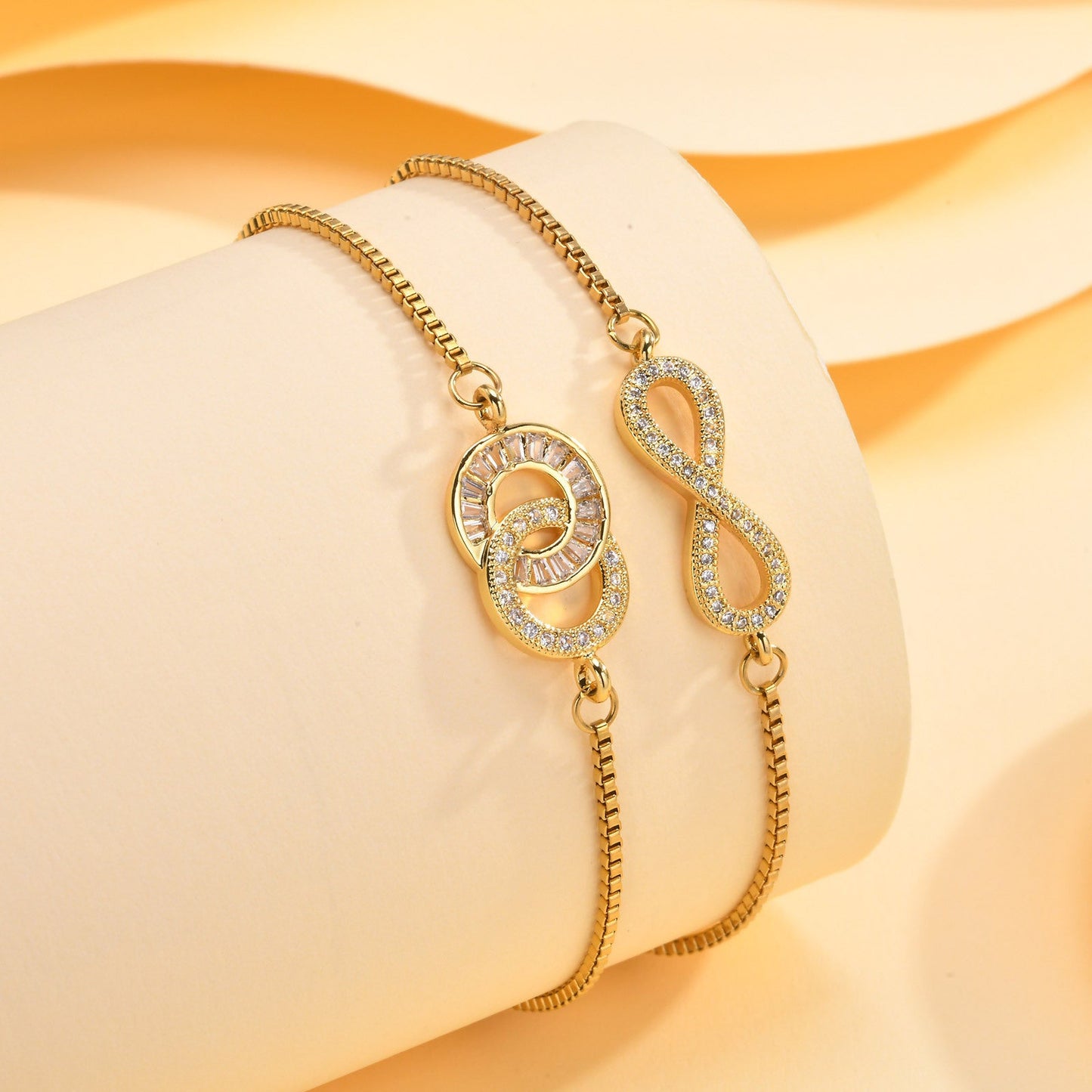 Adjustable Infinity Box Chain Double-layer Zircon Bracelet For Women Viralgem Store