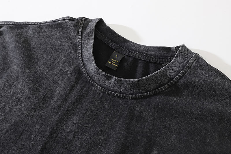 Vintage Printed Heavy Cotton Washed Short Sleeve