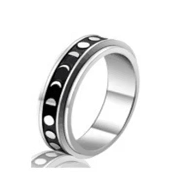 Stars And Moon Titanium Steel Rotatable Ring Viralgem Store