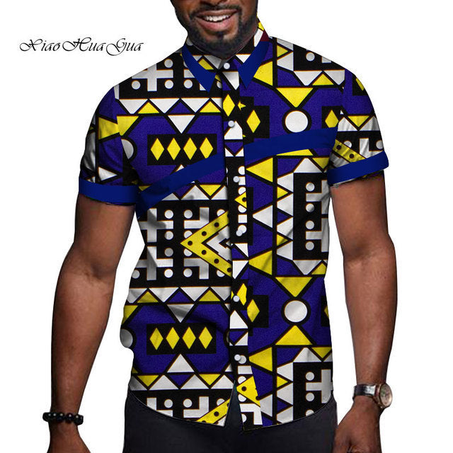 African Men Clothing Printed Short Sleeve Top T Shirt Viralgem Store