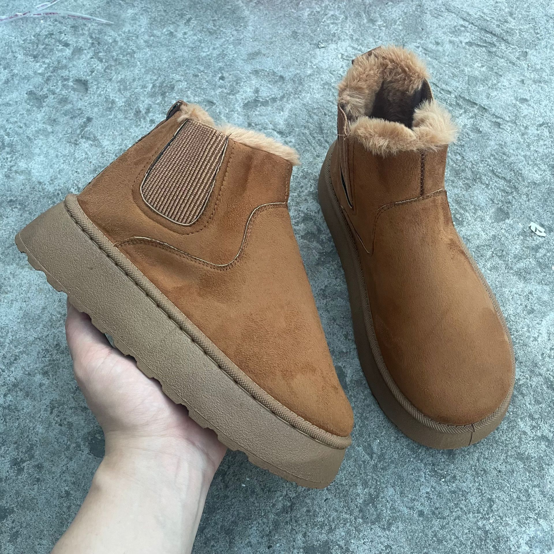 Winter Snow Boots Fashion Flat Thick-soled Cotton Shoes Round Toe Warm Plush Ankle Boot For Women Viralgem Store