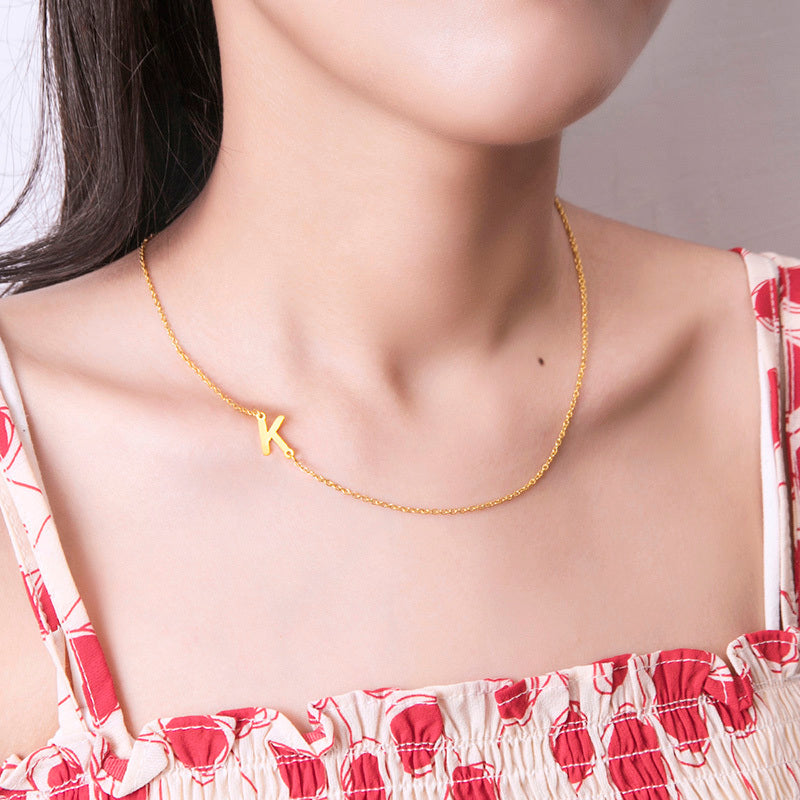 26 English Initials Letter Clavicle Chain Necklace Choker