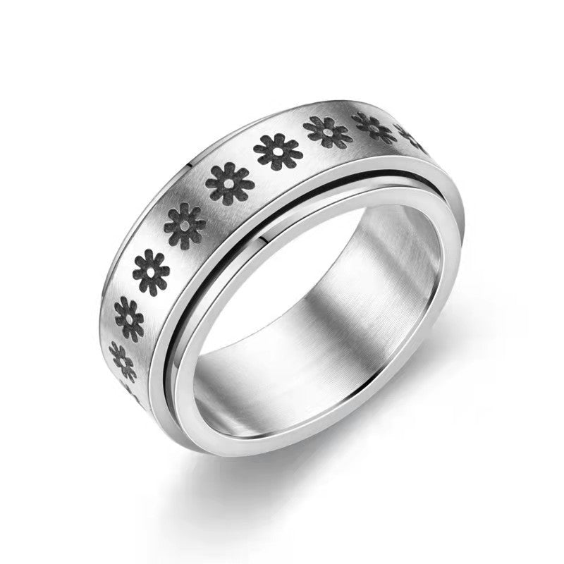 Stars And Moon Titanium Steel Rotatable Ring Viralgem Store