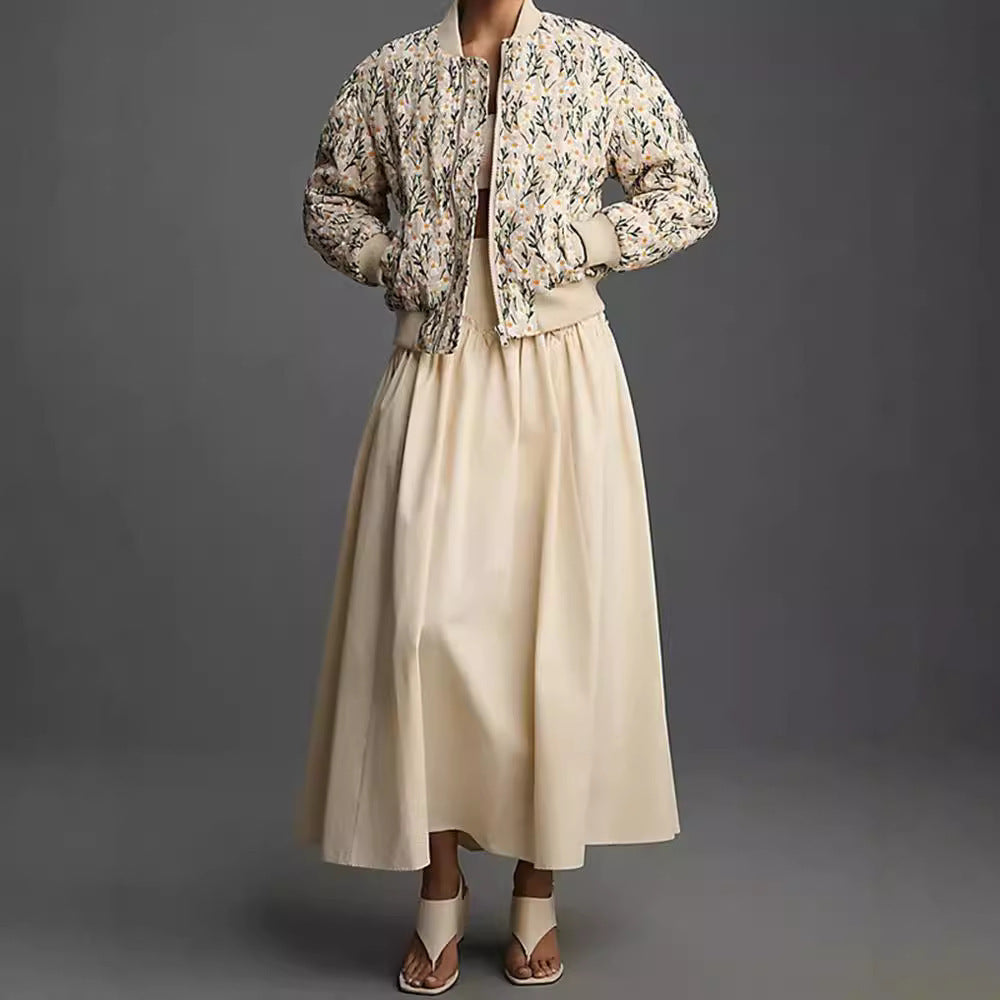 Women's Loose And Versatile Daisy Print Zipper Jacket Viralgem Store