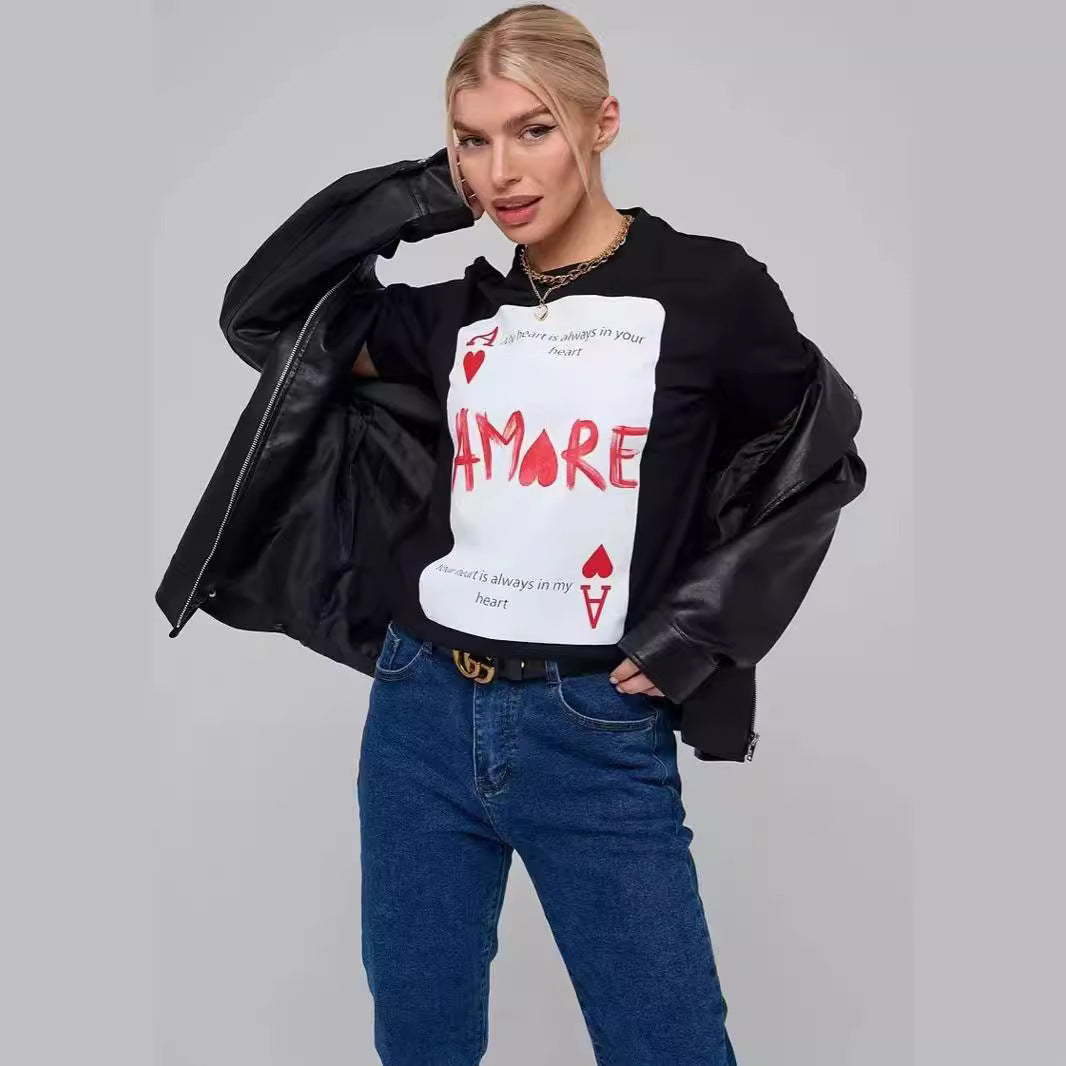 Women's Fashionable American-style All-matching Top