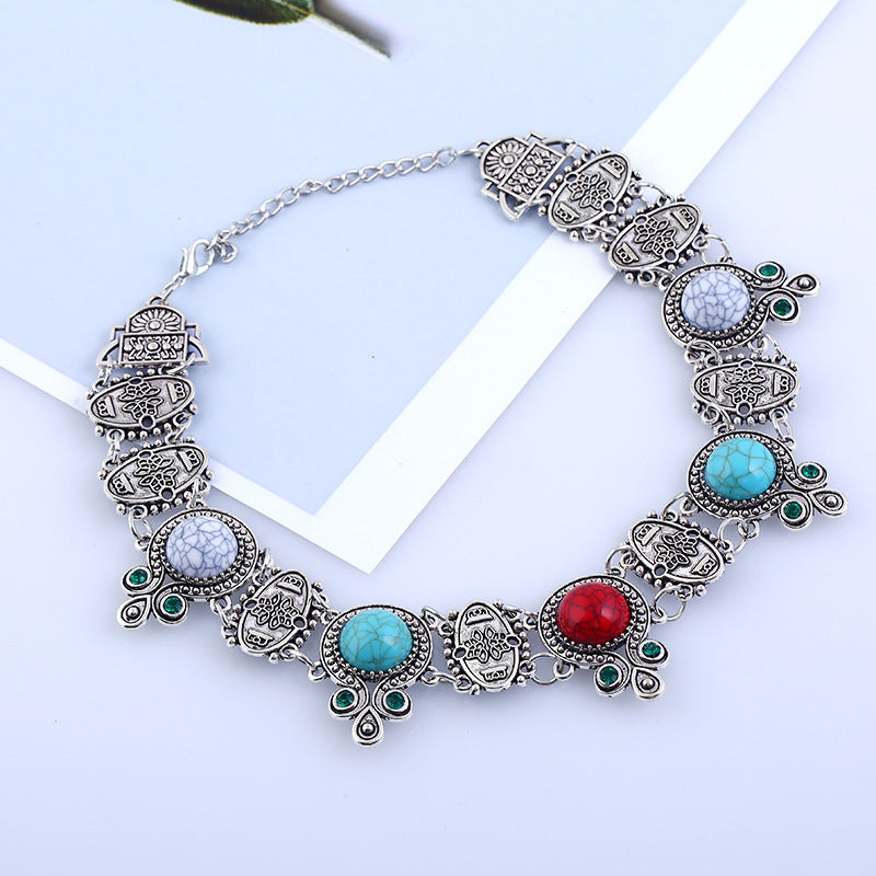 Turquoise Bead Short Necklace Choker Women's Jewelry Viralgem Store