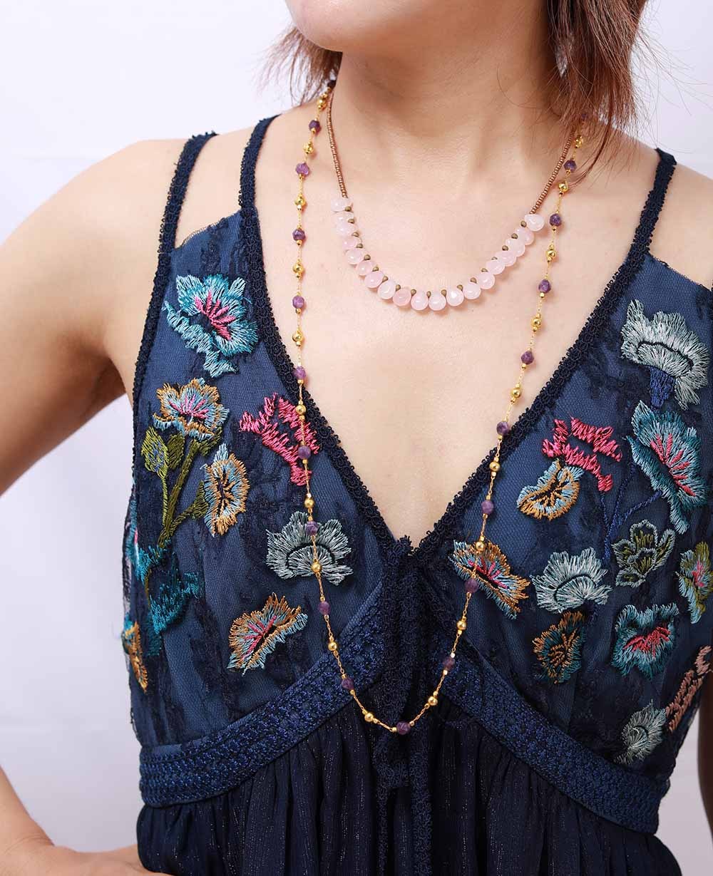 Women's Amethyst Bead Choker Fashion Necklace Viralgem Store