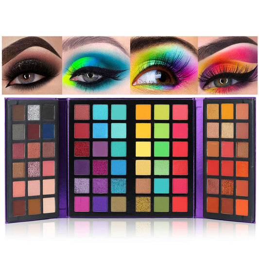 72 Color Eyeshadow Palette Color Board Shimmer Matte Nude Natural All In One, Carnival/Mardi Gras/Masquerade Freshlook Styles