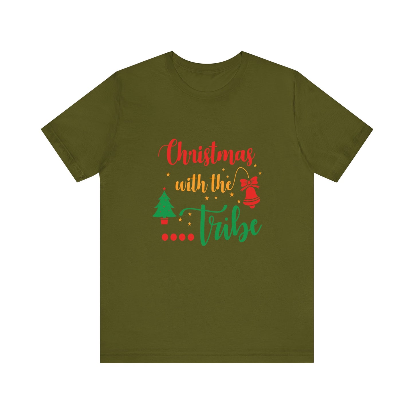 Unisex Jersey Short Sleeve Tee Seasonal Tshirt Christmas with the tribe tshirt xmas