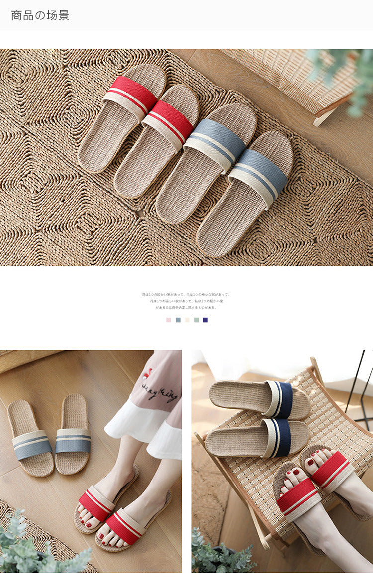 36-45 Plus Size Women'S Slippers Flat Sandals Linen Lightweight Casual Summer Slippers Women Viralgem Store