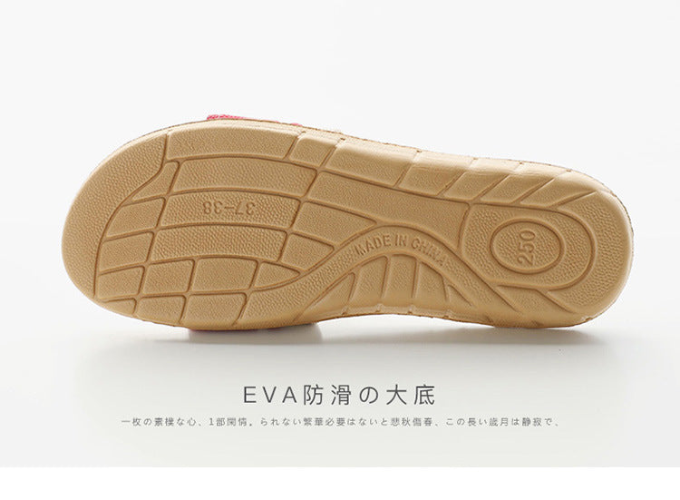 36-45 Plus Size Women'S Slippers Flat Sandals Linen Lightweight Casual Summer Slippers Women Viralgem Store