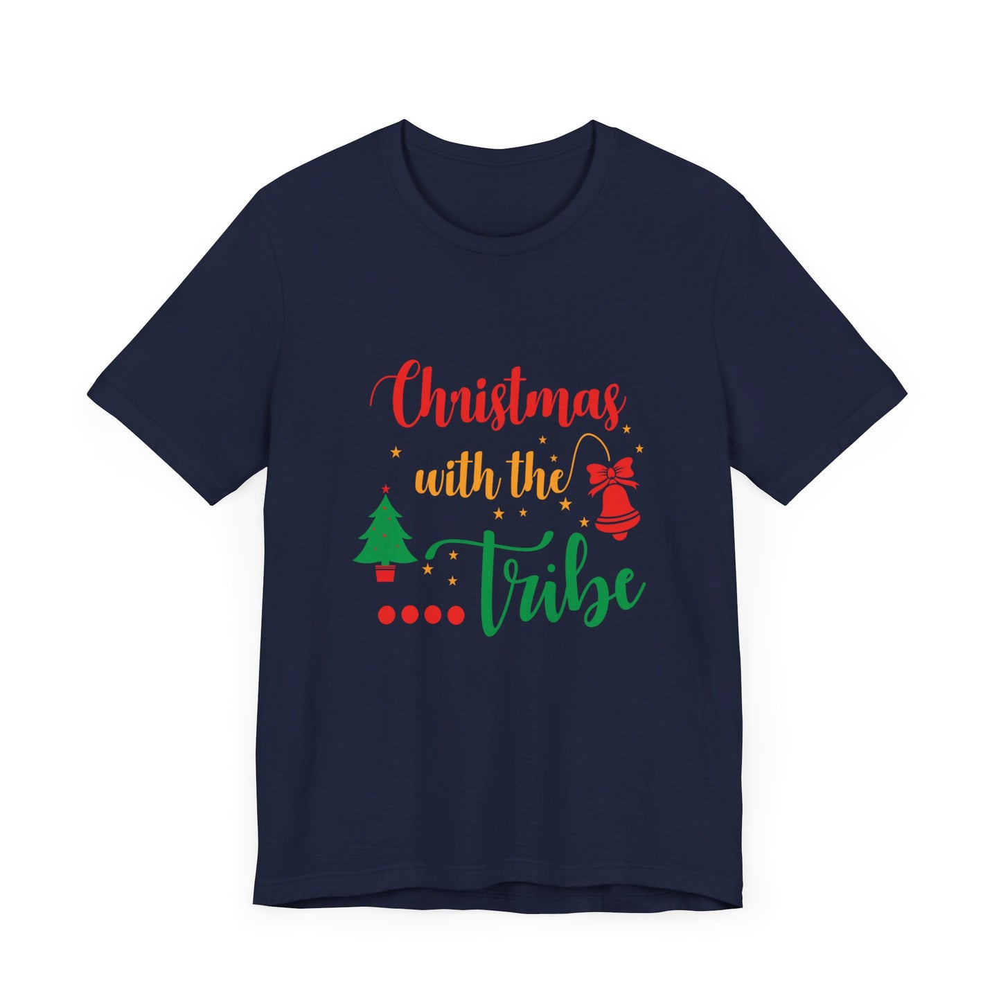 Unisex Jersey Short Sleeve Tee Seasonal Tshirt Christmas with the tribe tshirt xmas