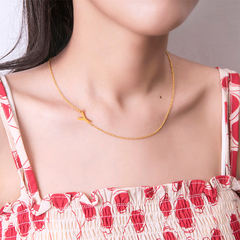 26 English Initials Letter Clavicle Chain Necklace Choker