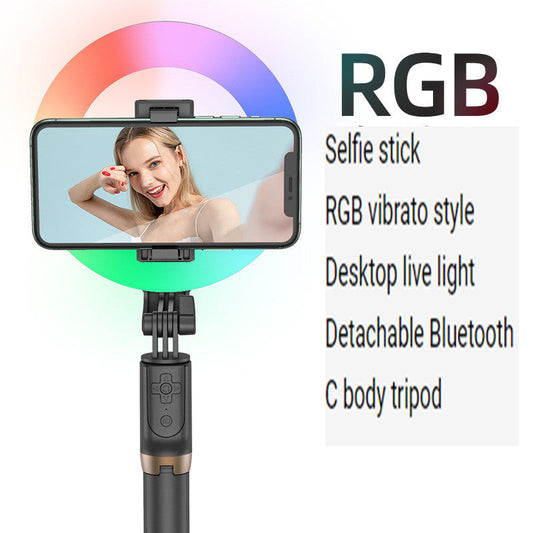 Xyxd Mobile Phone Live Broadcast Fill Light Neon Light Colorful Multicolored Lighting Selfie Stick Vibrato Bluetooth Camera Desktop Viralgem Store