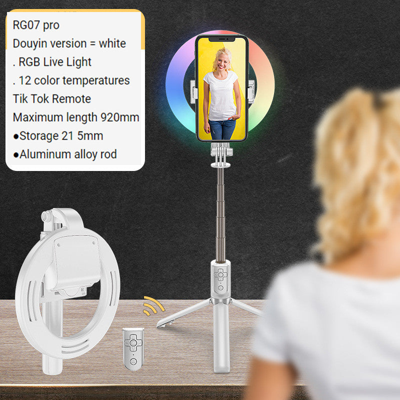 Xyxd Mobile Phone Live Broadcast Fill Light Neon Light Colorful Multicolored Lighting Selfie Stick Vibrato Bluetooth Camera Desktop Viralgem Store