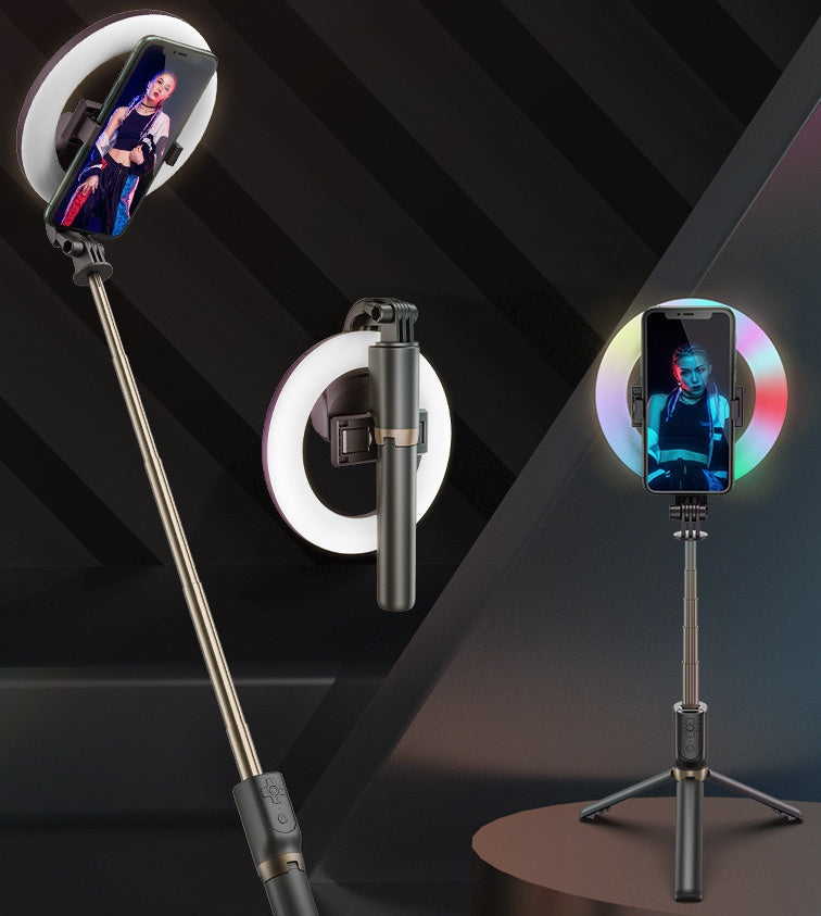 Xyxd Mobile Phone Live Broadcast Fill Light Neon Light Colorful Multicolored Lighting Selfie Stick Vibrato Bluetooth Camera Desktop Viralgem Store